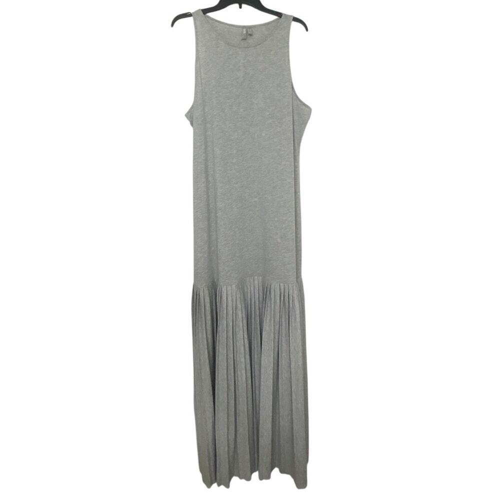 ASOS Gray Drop Waist Maxi Dress Sleeveless Jersey Pleated 16T  NWT Casual Chic